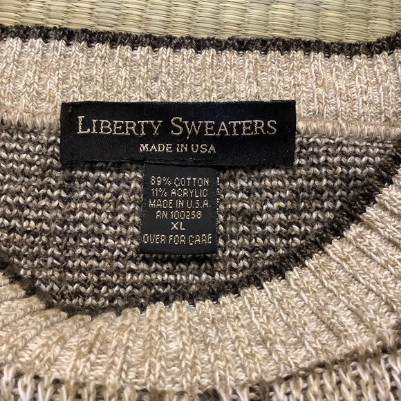 Vintage Liberty Sweater Brown Plaid Men’s XL Made in USA Cotton Blend - Picture 3 of 6